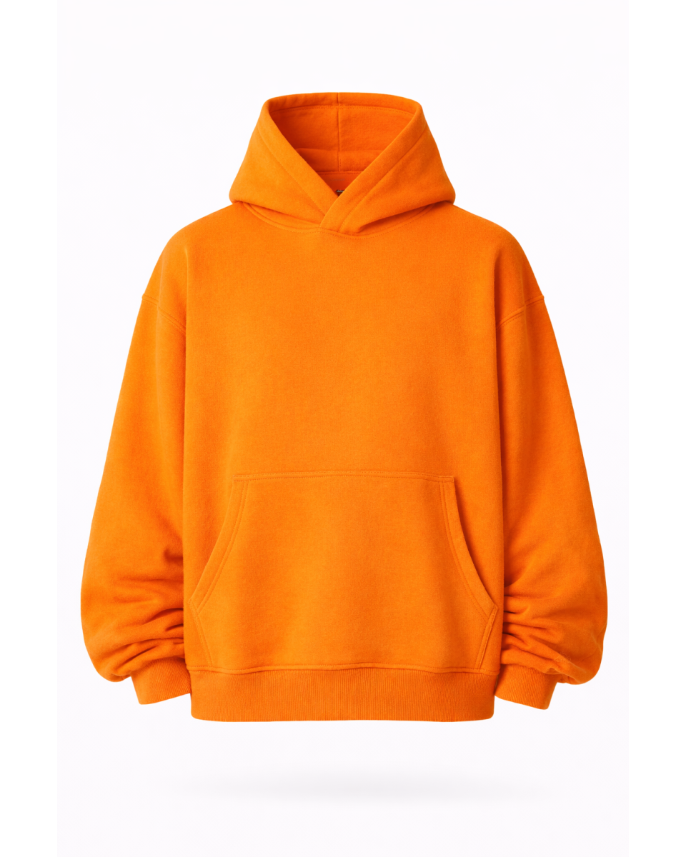 Felpa con Cappuccio Donna Oversize Arancione 100% Cotone 320–500 GSM | WoxWear