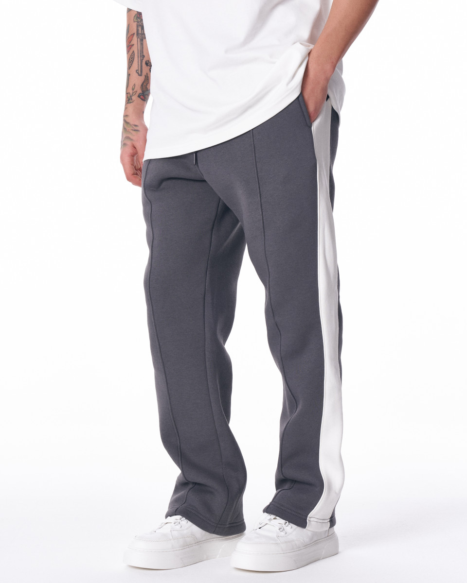 Men's Gray-White Color Oversize Jogger