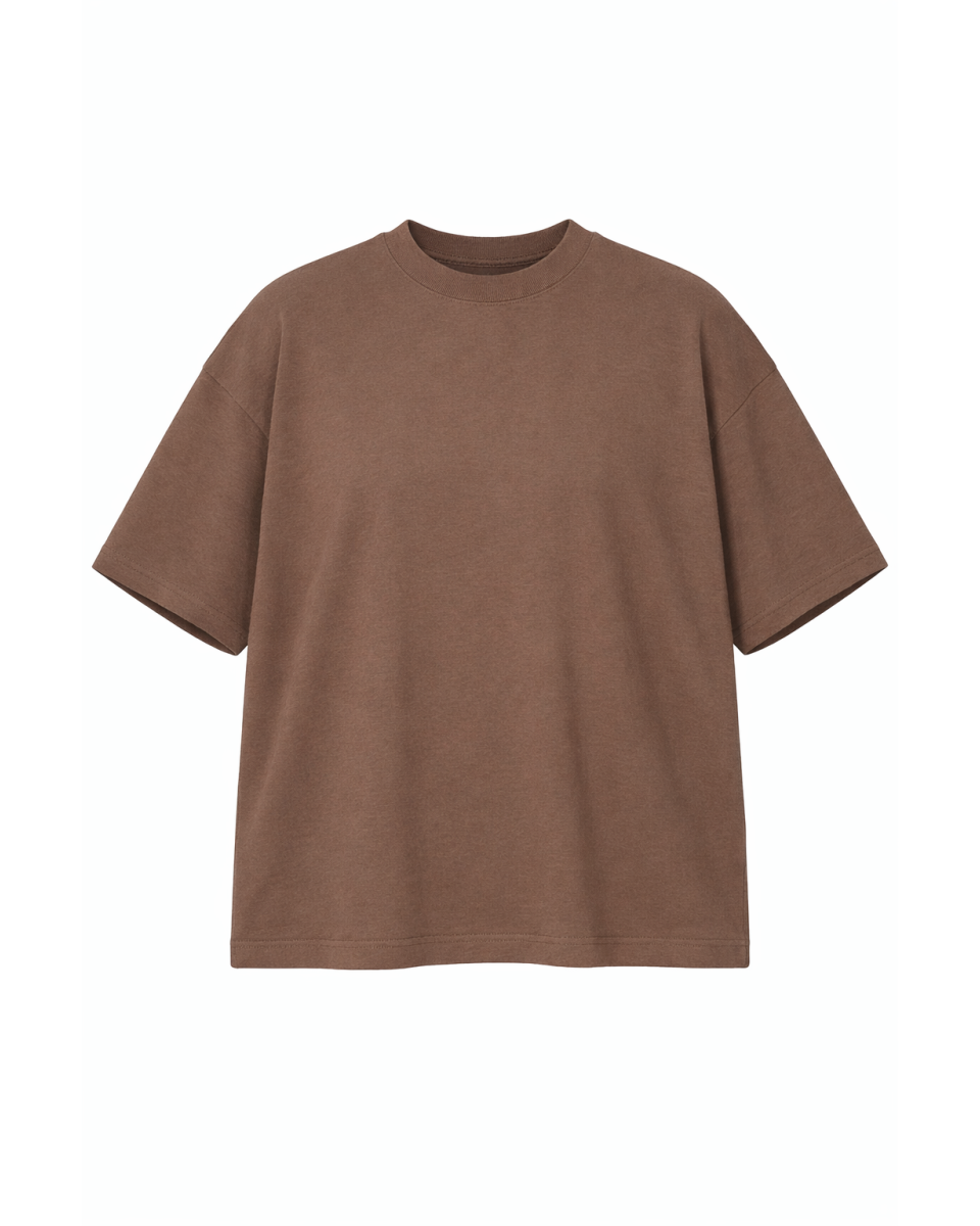 Damen Oversize Braunes T-Shirt 100% Baumwolle 180–300 GSM | WoxWear