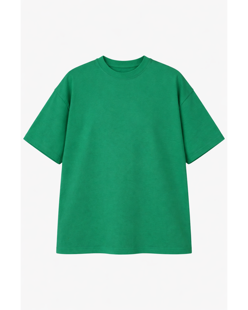 Camiseta Básica Oversize Verde Mujer 100% Algodón 180–300 GSM | WoxWear