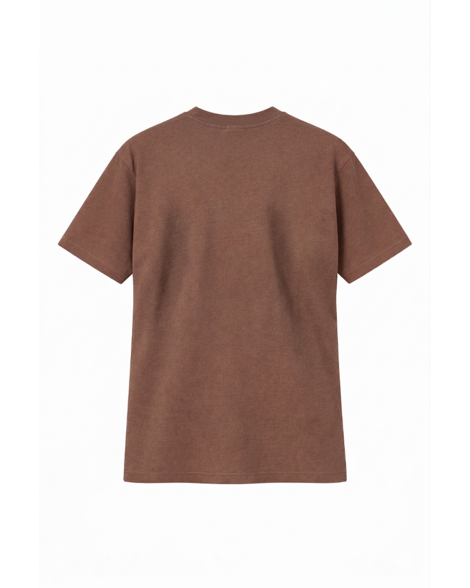 Kadın Regular Fit %100 Pamuk Kahverengi T-Shirt 180–300 GSM | WoxWear 2