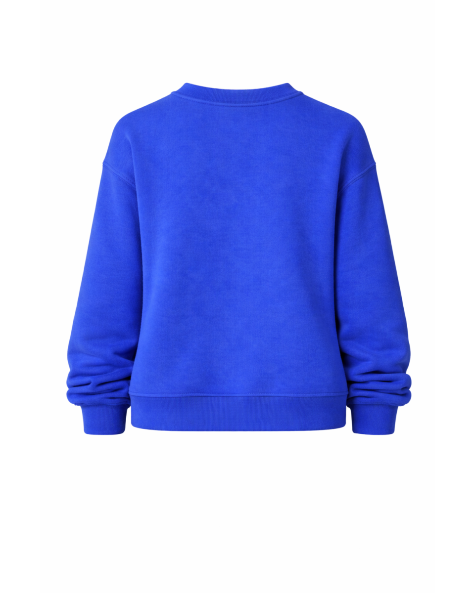 Women's 100% Cotton Blue Regular Fit Sweatshirt 320–500 GSM | WoxWear 2