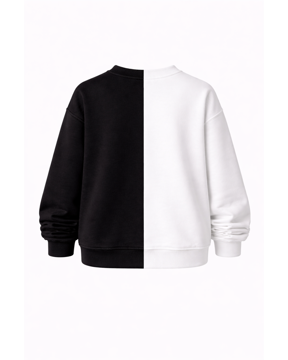 Dames Zwart-Wit Regular Fit Sweatshirt 320–500 GSM | WoxWear