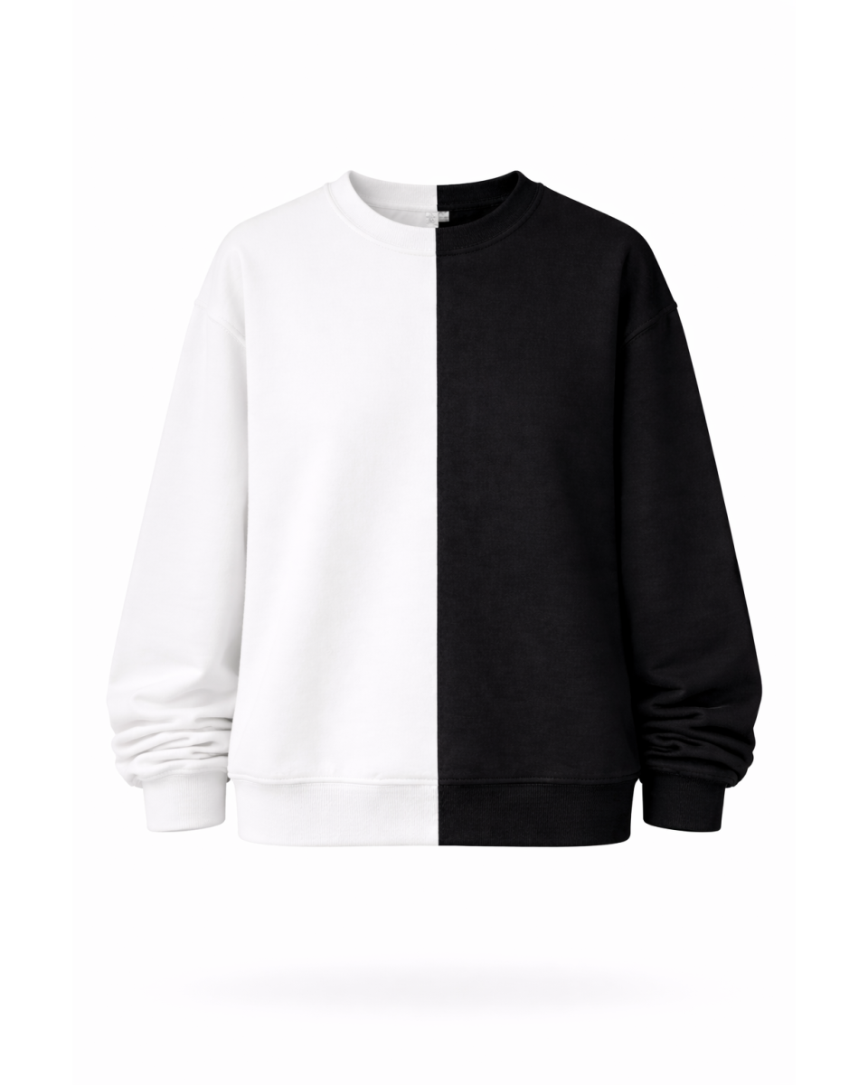 Felpa Donna Bianco-Nera Regular Fit 100% Cotone 320–500 GSM | WoxWear 2