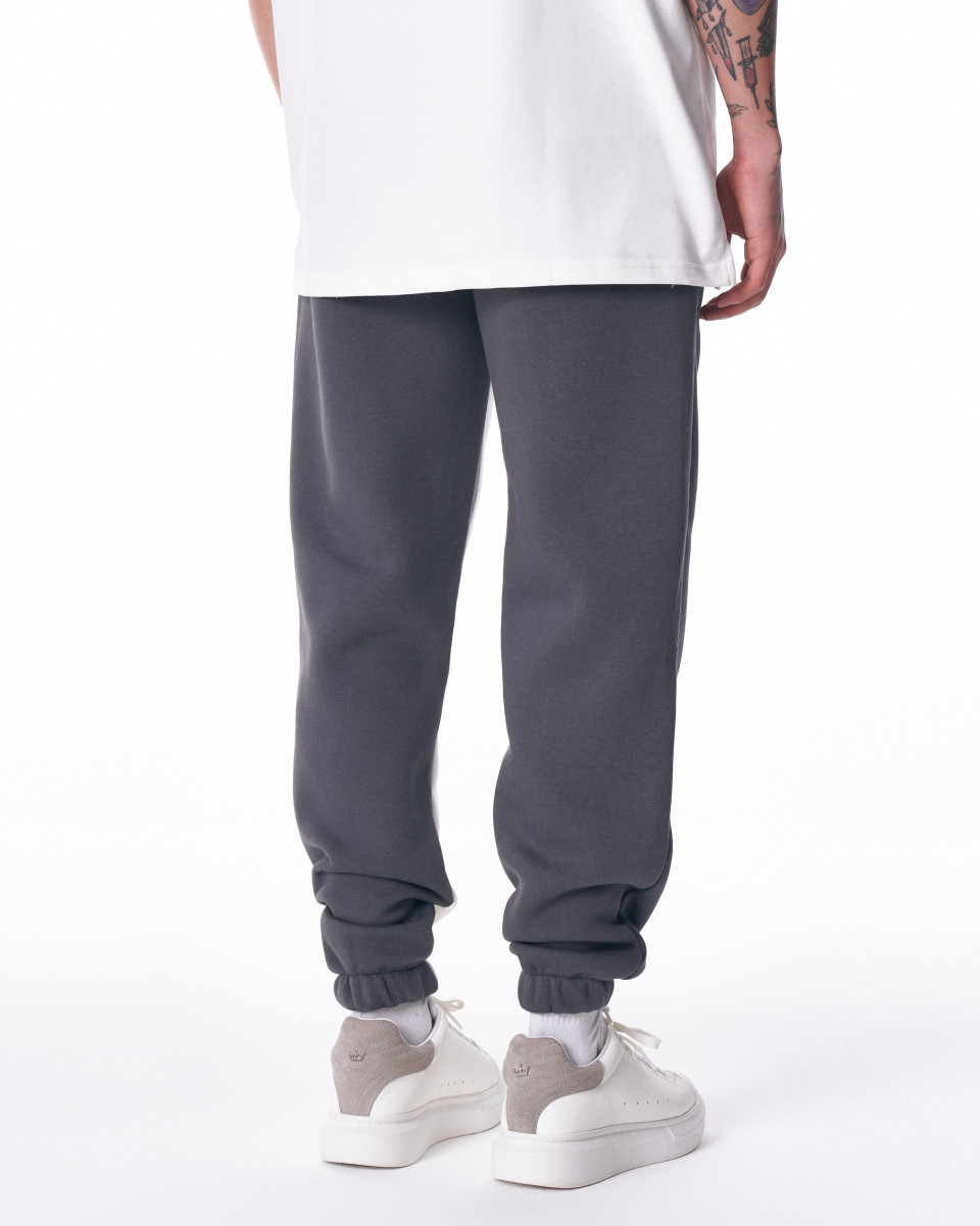 Men's Gray-White Color With Elastic Cuffs Oversize Jogger
