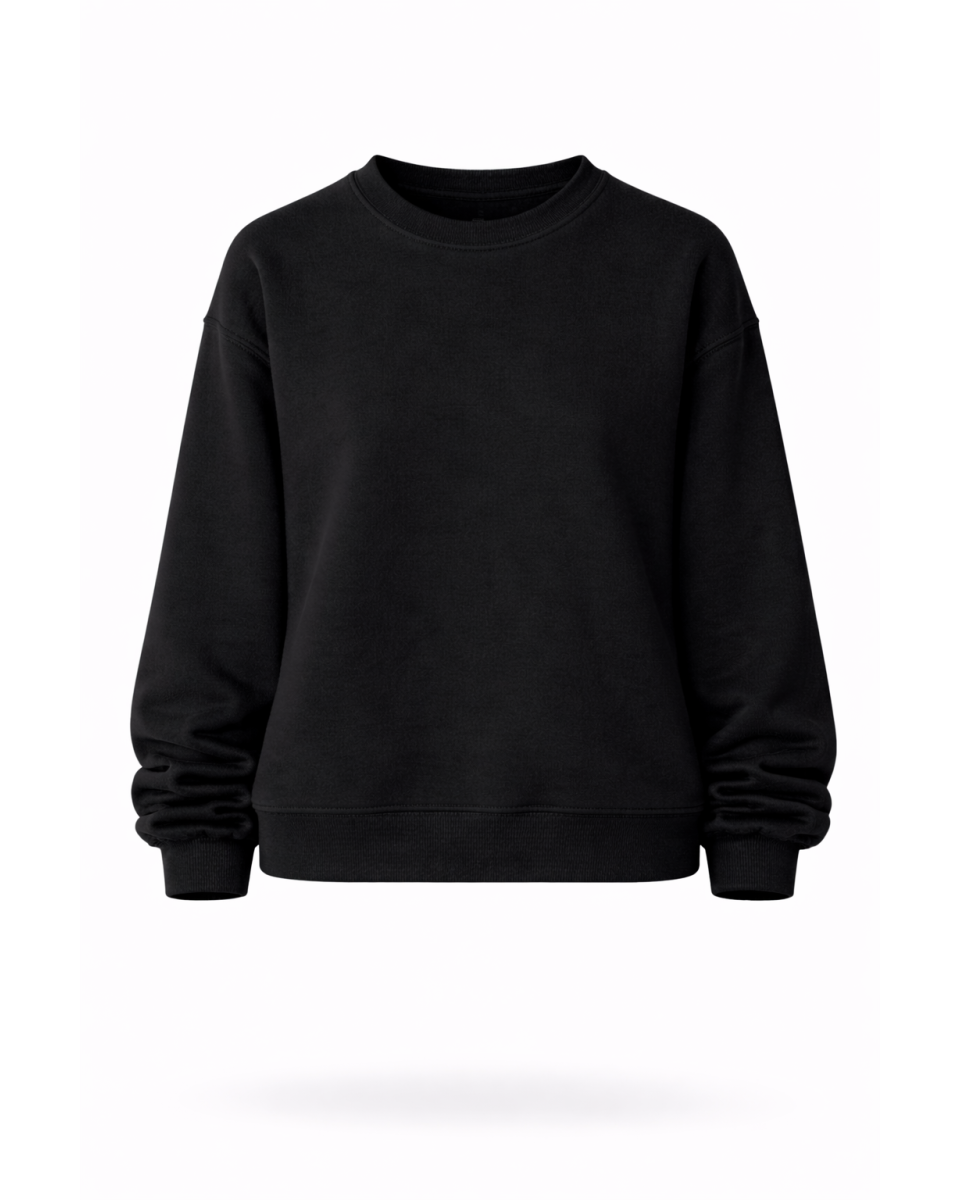 Damen Schwarzes Regular Fit Sweatshirt 320–500 GSM | WoxWear 2