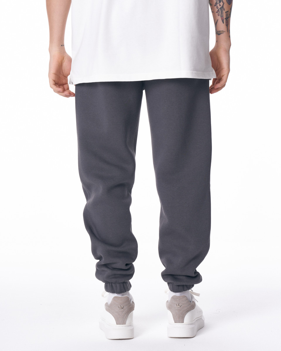 Men's Gray-White Color With Elastic Cuffs Oversize Jogger