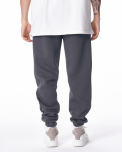 Men's Gray-White Color With Elastic Cuffs Oversize Jogger