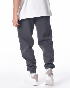 Men's Gray-White Color With Elastic Cuffs Oversize Jogger