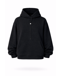 Women's Black 100% Cotton Regular Fit Hoodie 320–500 GSM | WoxWear