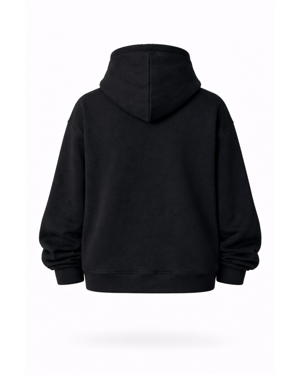 Dames Zwarte Regular Fit Hoodie 100% Katoen 320–500 GSM | WoxWear 2
