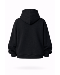 Dames Zwarte Regular Fit Hoodie 100% Katoen 320–500 GSM | WoxWear