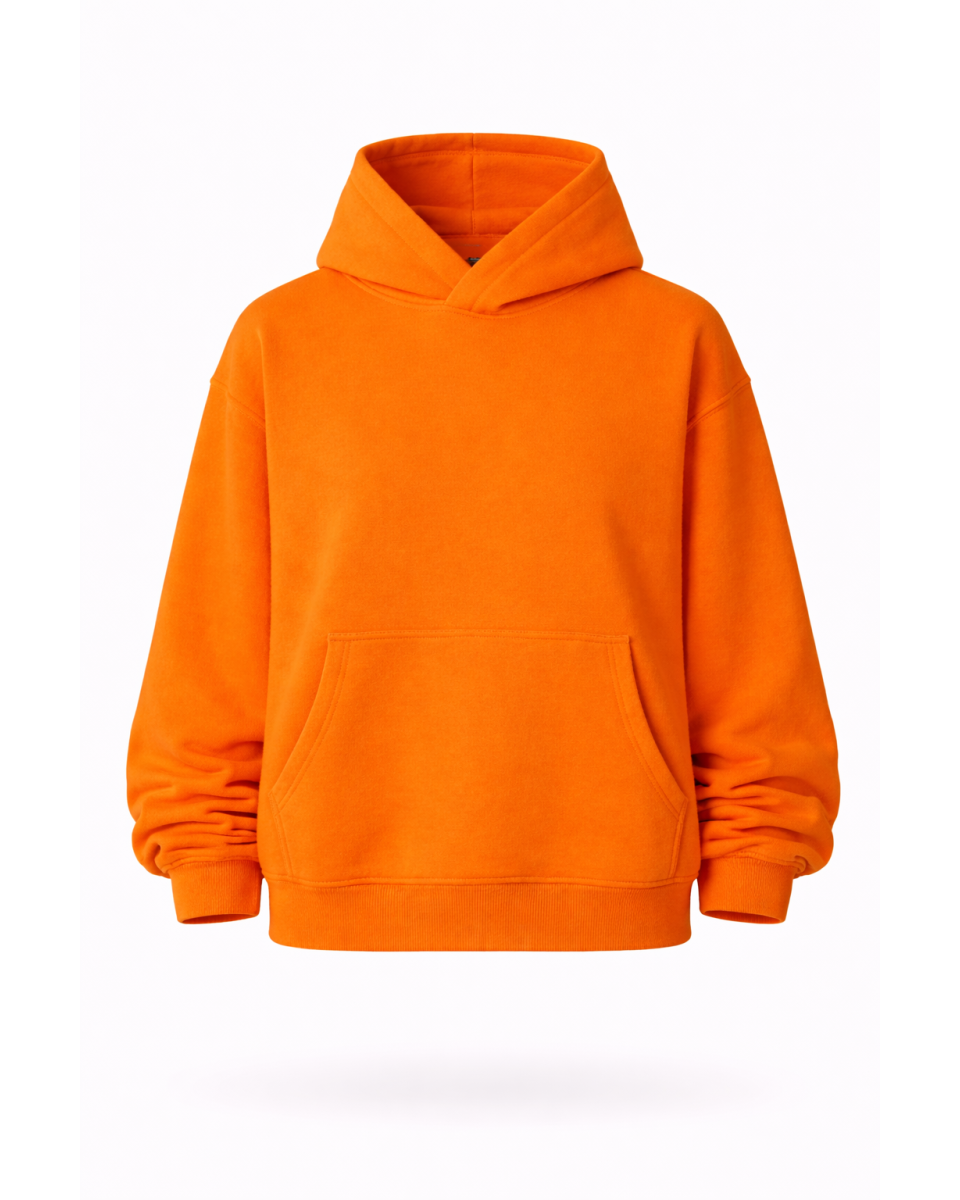 Women's Orange Regular Fit 100% Cotton Hoodie 320–500 GSM | WoxWear