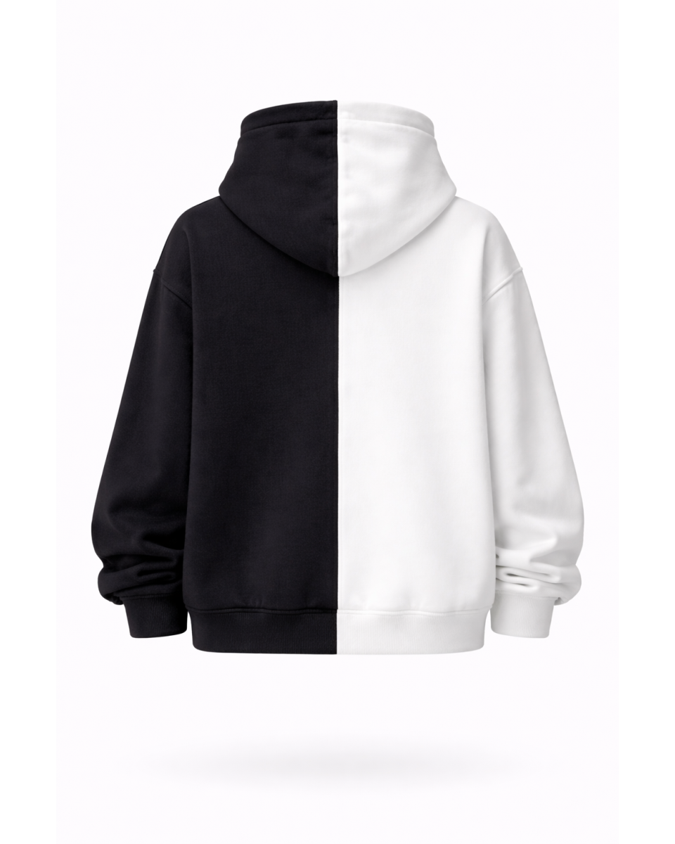 Dames Zwart-Wit Regular Fit Hoodie 100% Katoen 320–500 GSM | WoxWear 2