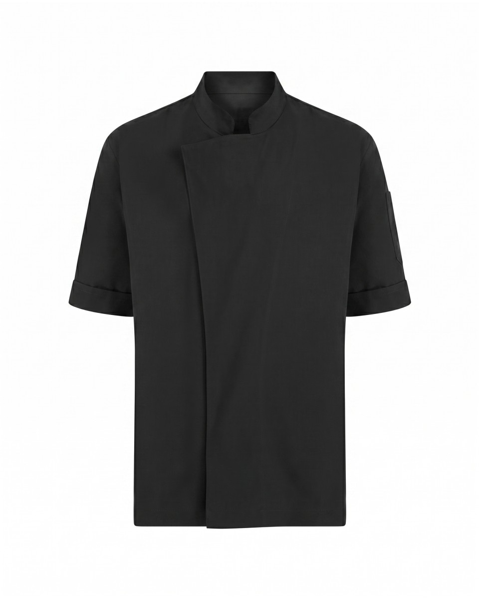 Black Short Sleeve Classic Chef Shirt | WoxWear