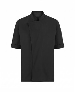 Black Short Sleeve Classic Chef Shirt | WoxWear