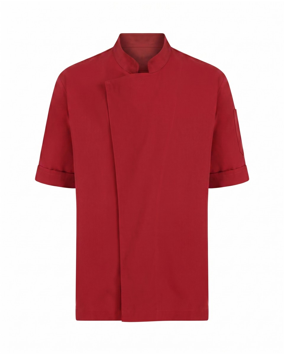 Klassisches Rotes Kurzarm-Kochhemd | WoxWear