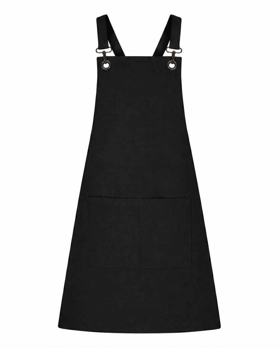 Delantal De Chef Negro Con Tirantes Cruzados | WoxWear