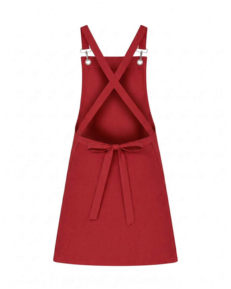 Çapraz Askılı Kırmızı Aşçı Önlüğü | WoxWear