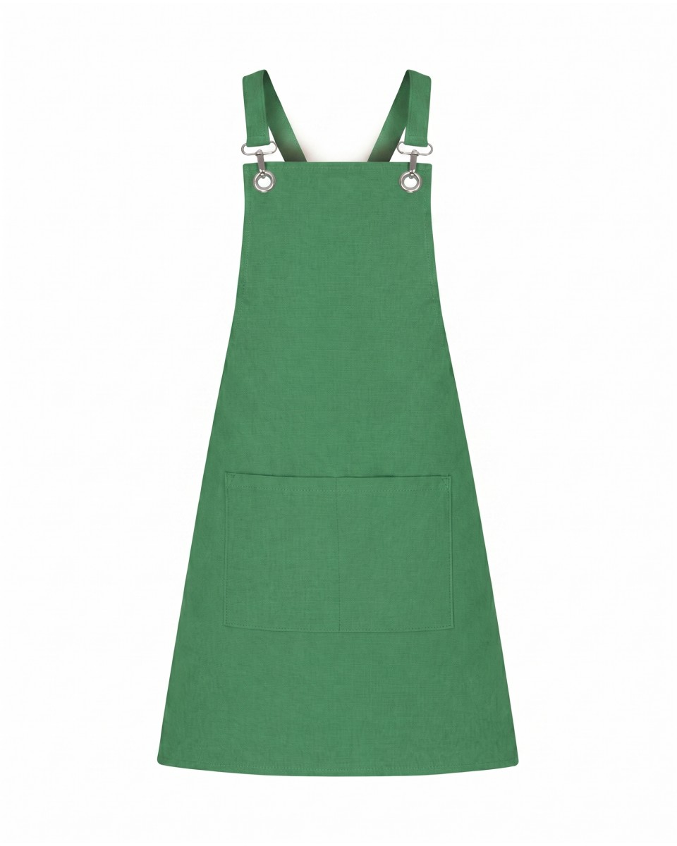 Green Color Cross-Back Chef Apron | WoxWear