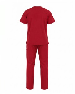 Red Short Sleeve Men’s Nurse Scrub Set | WoxWear