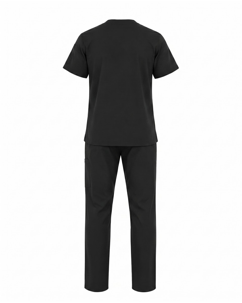 Zwarte Heren Zorgset Met Korte Mouwen | WoxWear 2