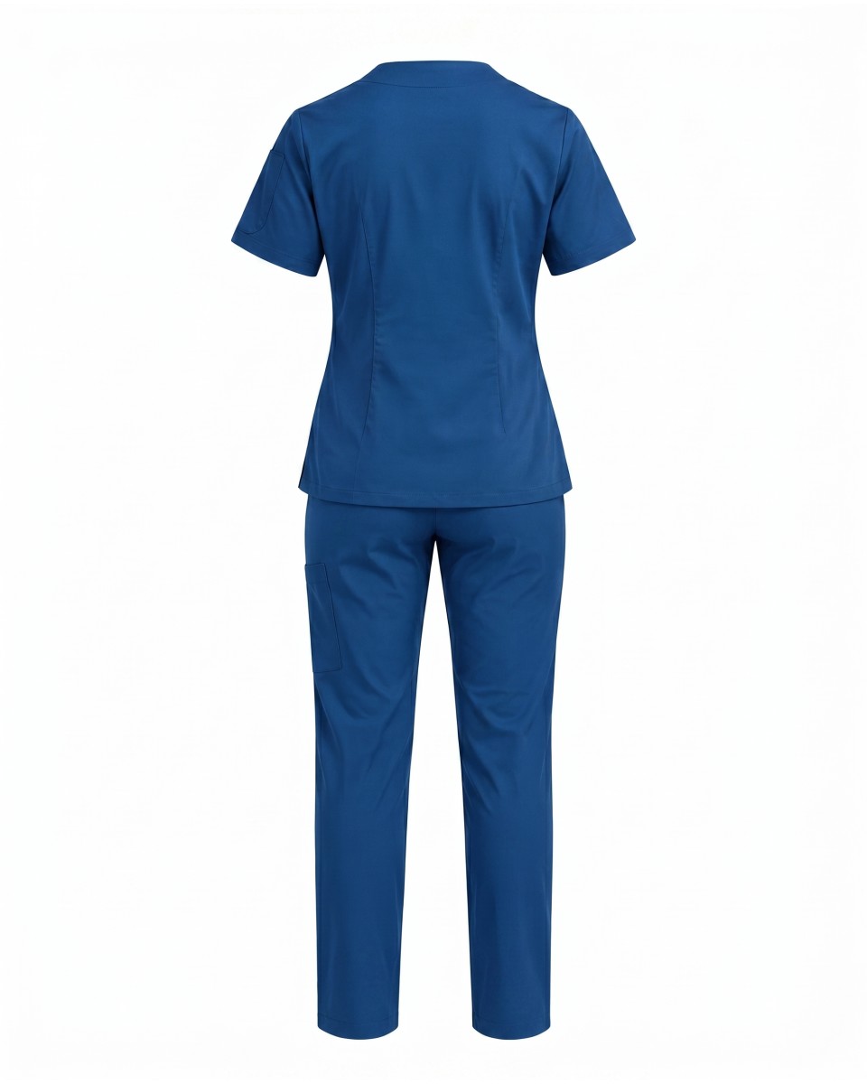Blaues Kurzarm-Damenpflegeset | WoxWear 2