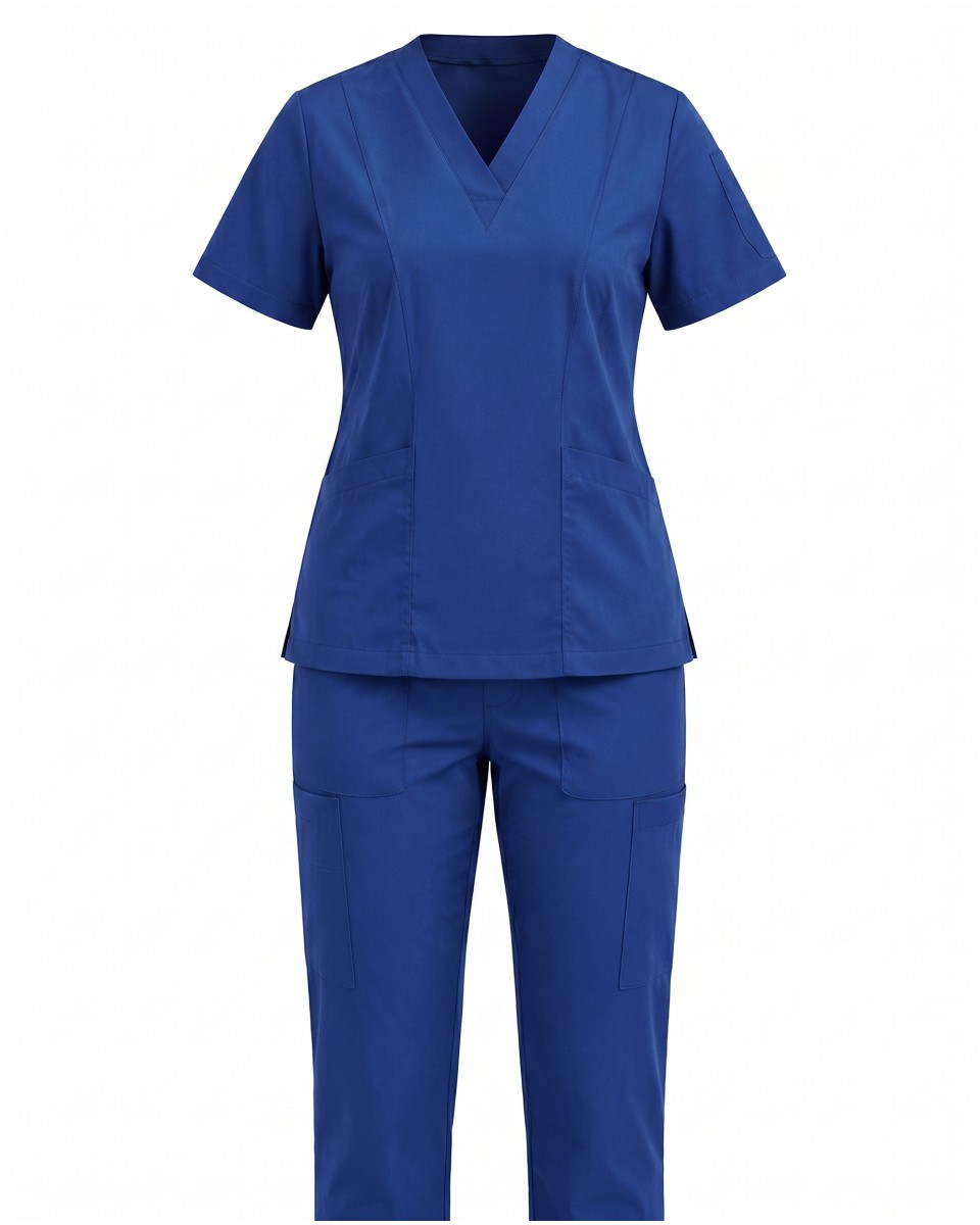 Blauwe Dames Zorgset Met Korte Mouwen | WoxWear