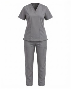 Gray Short Sleeve Women’s Nurse Scrub Set | WoxWear