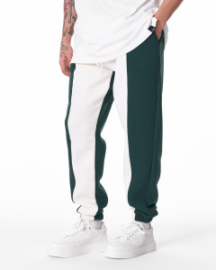 Men's Khaki-White Color With Elastic Cuffs Oversize Jogger