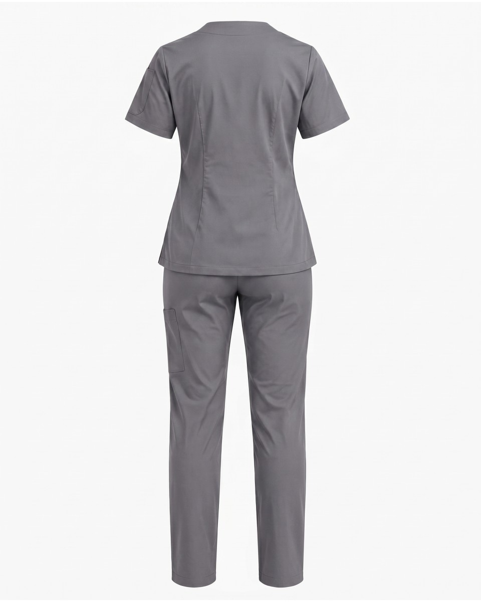 Gray Short Sleeve Women’s Nurse Scrub Set | WoxWear 2