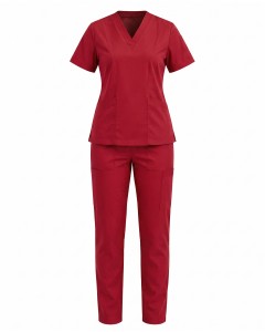 Rotes Kurzarm-Damenpflegeset | WoxWear