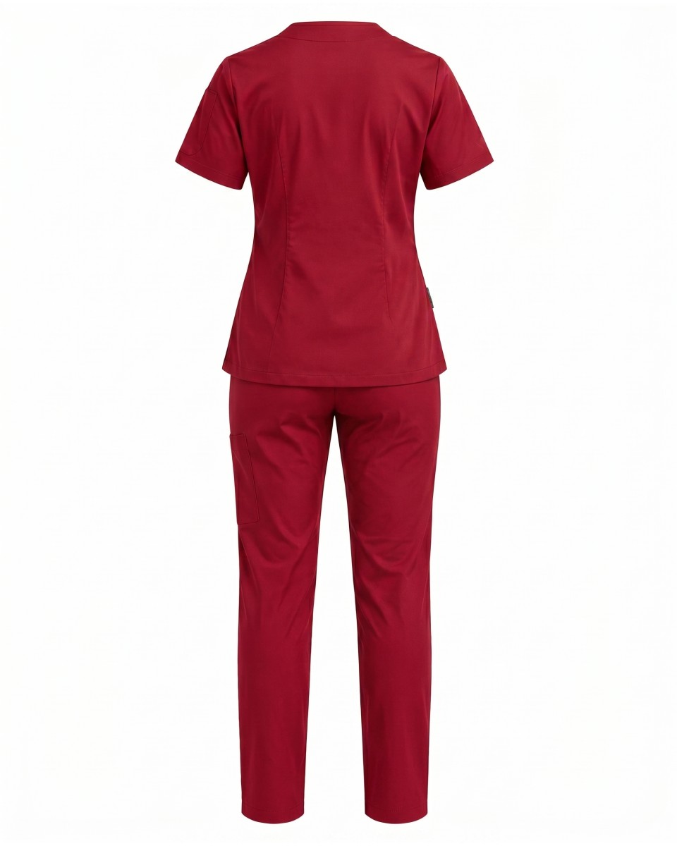 Red Short Sleeve Women’s Nurse Scrub Set | WoxWear 2