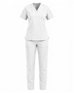 Witte Dames Zorgset Met Korte Mouwen | WoxWear