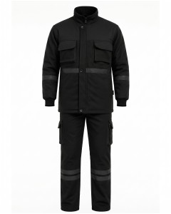 Schwarzes Herren Winter-Arbeitsset Mit Reflektoren | WoxWear