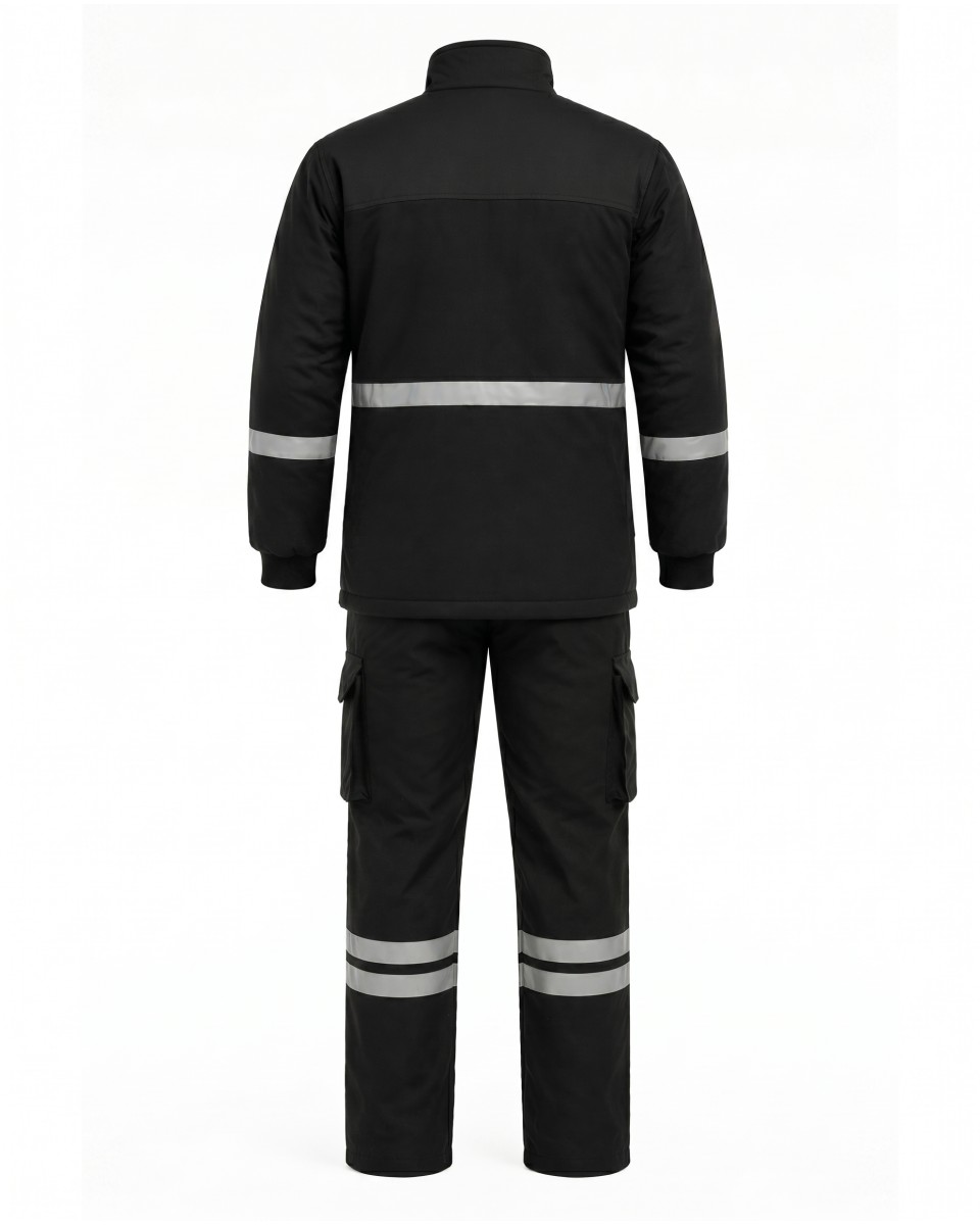 Zwarte Heren Winter Werkset Met Reflecterende Details | WoxWear 2