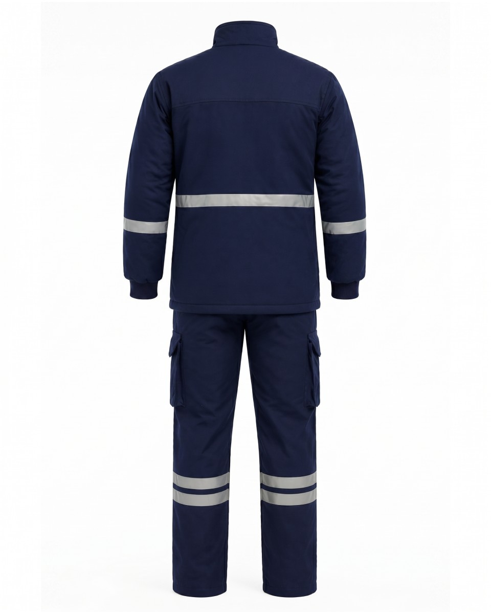 Conjunto De Trabajo De Invierno Para Hombre Azul Con Reflectante | WoxWear 2