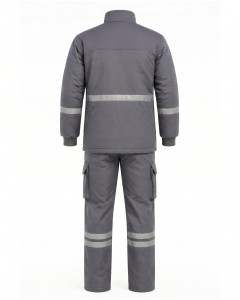 Graues Herren Winter-Arbeitsset Mit Reflektoren | WoxWear