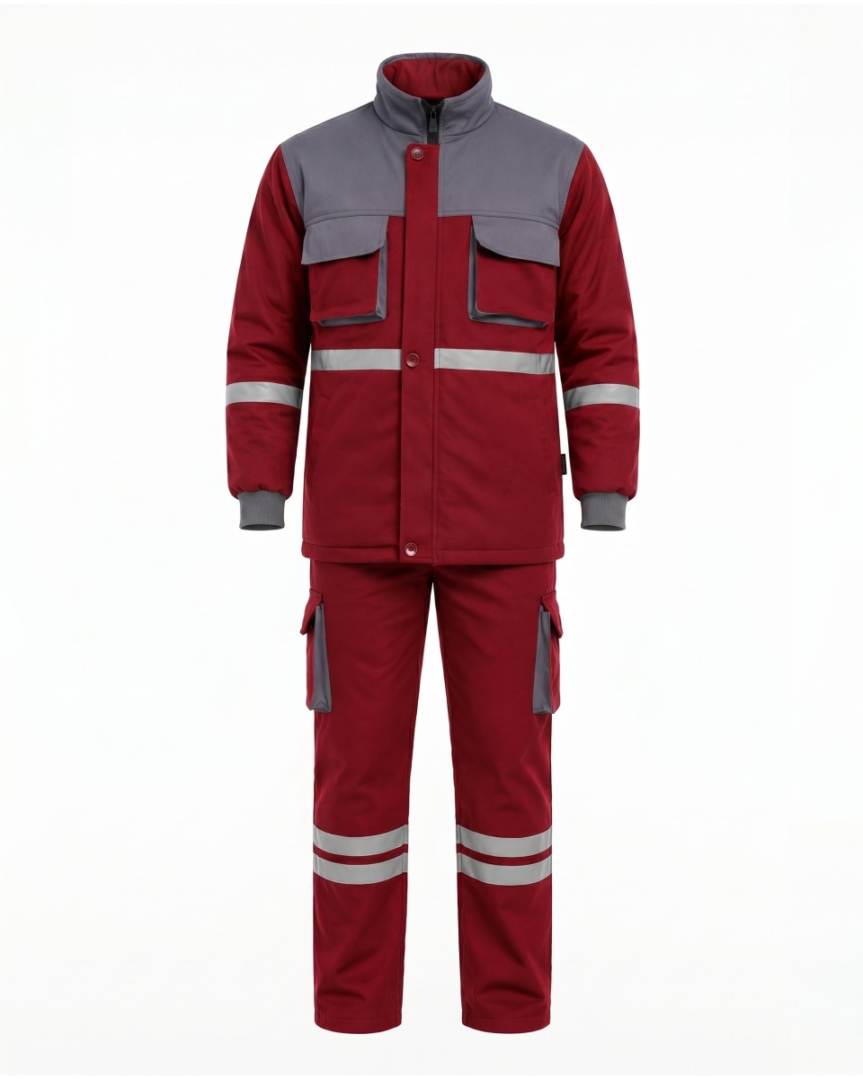Reflective Red Men’s Winter Workwear Set | WoxWear