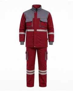 Rode Heren Winter Werkset Met Reflecterende Details | WoxWear