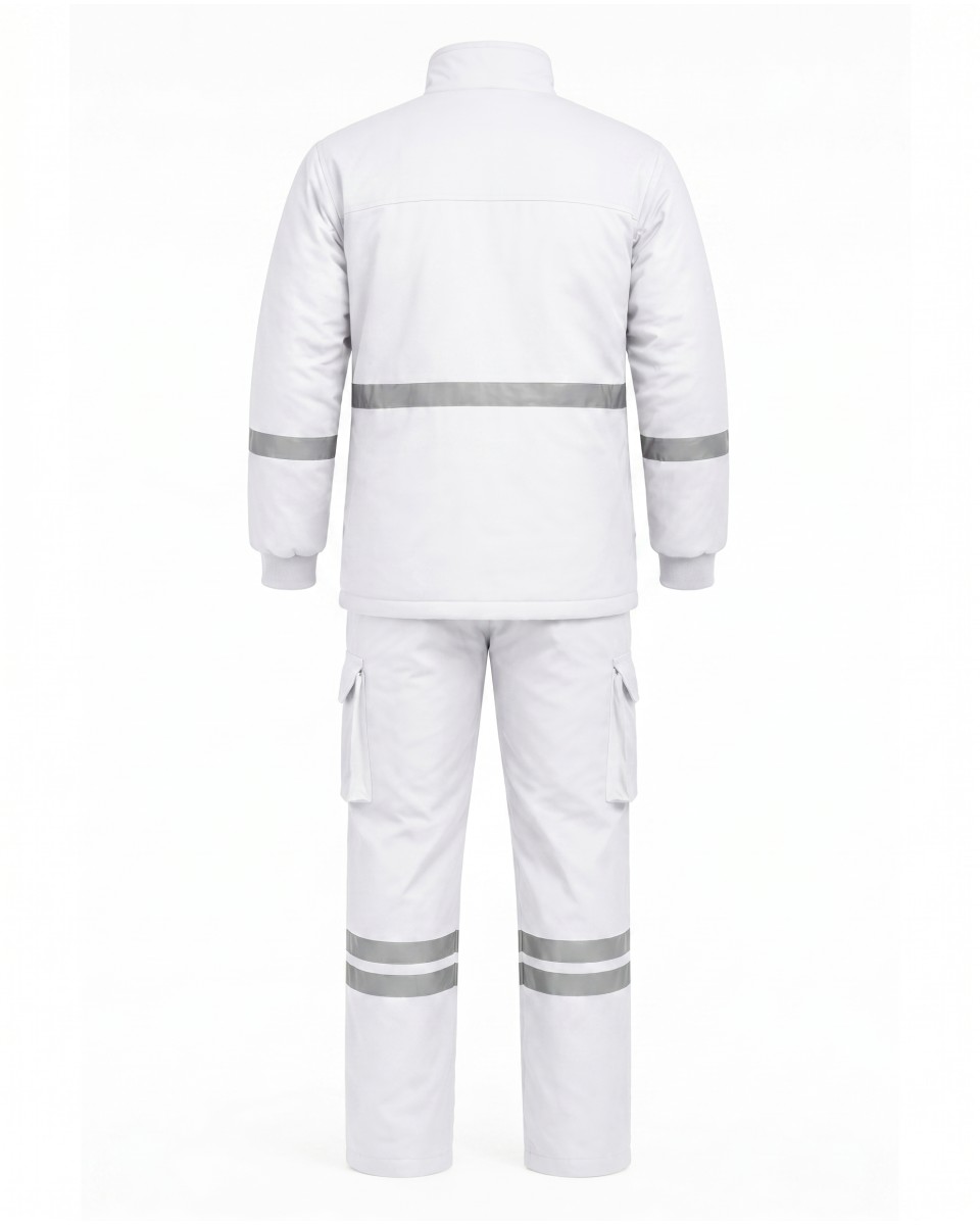 Weißes Herren Winter-Arbeitsset Mit Reflektoren | WoxWear 2