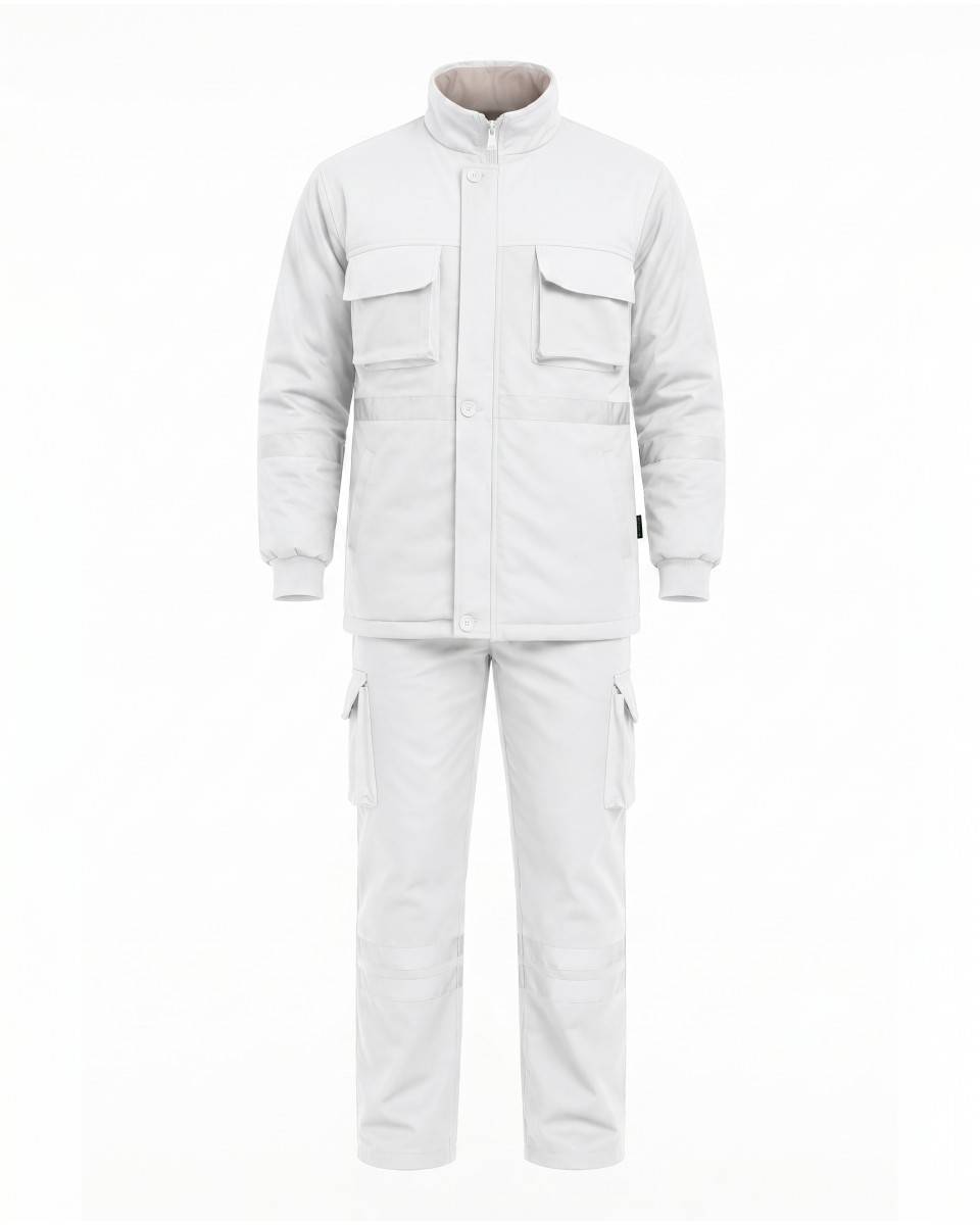 Reflective White Men’s Winter Workwear Set | WoxWear