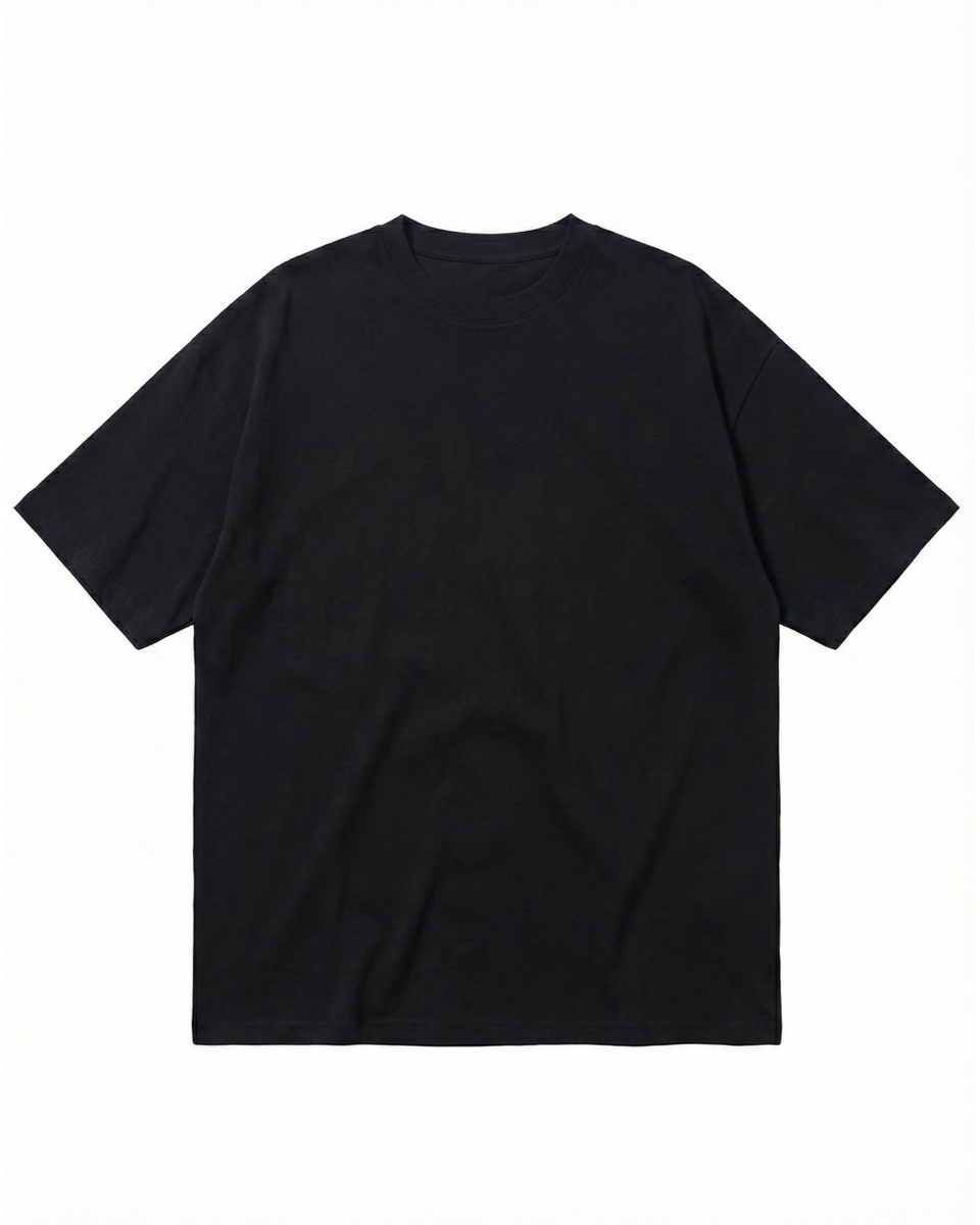 Men's Oversize Black T-shirt With Flower Pattern 2